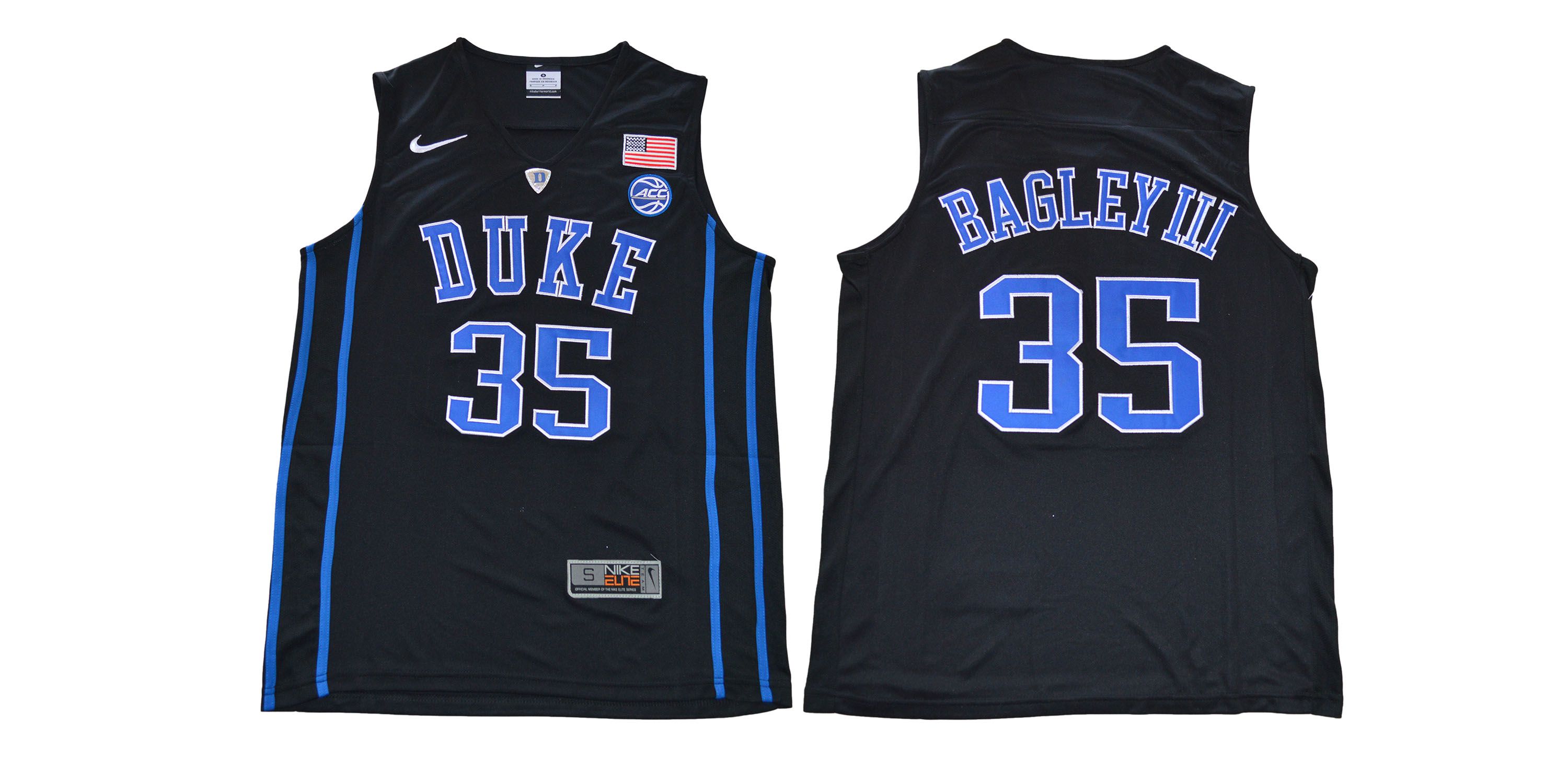 Men Duke Blue Devils #35 Bagleyiii Black NBA NCAA Jerseys->ncaa teams->NCAA Jersey